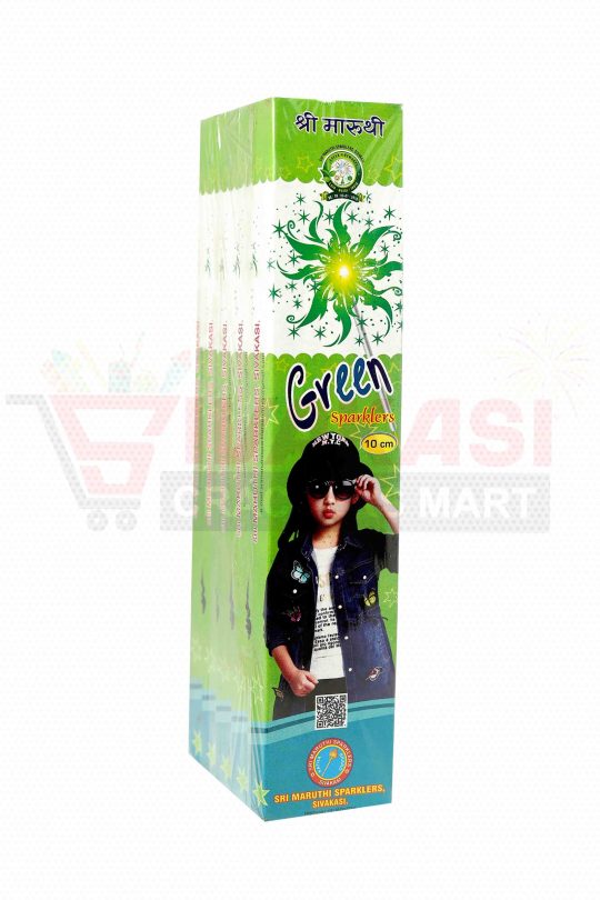 10 cm Green sparklers (10 pcs) MARUTHI