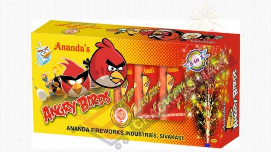 Ananda / Angry birds / 4 '' SHELL 5 MULTI COLOUR FOUNTAIN / 5 PCS