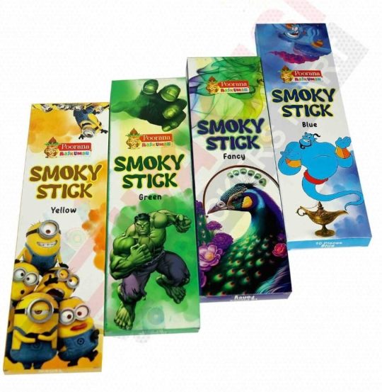 Smocky stick / 10 Pcs (BLUE /FANCY/GREEN/YELLOW) 4 varietys